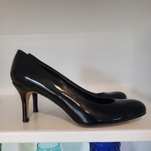 Van Eli Black Patent Leather Pumps Heels Size 8.5 - Picture 1 of 6